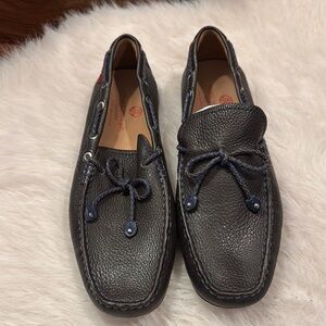 Marc Joseph Black/Blue Leather Loafers Slip-On Size 13 NWOT.